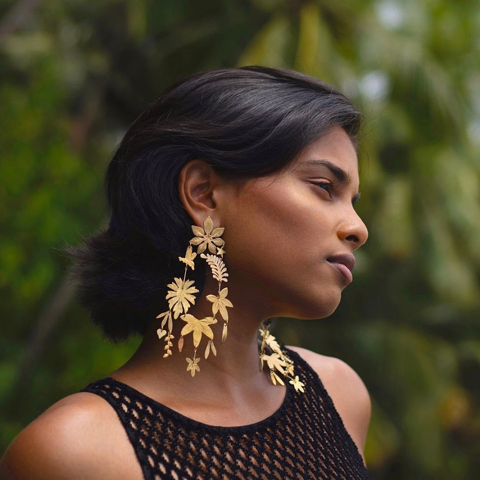 Gold statement earrings